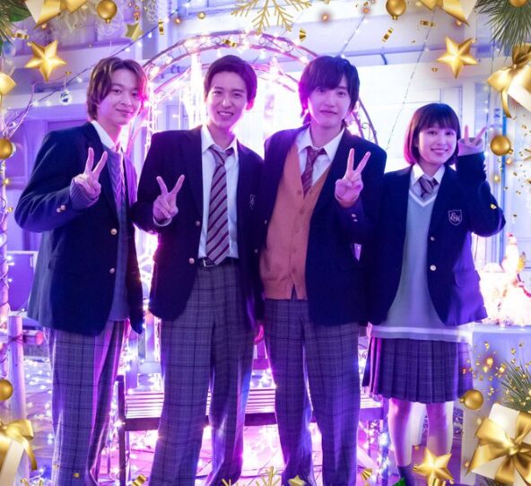 鈴木仁のドラマ「消えた初恋」出演時、目黒連、道枝駿佑、福本莉子との画像