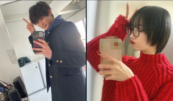 前田拳太郎と前田こころが同じピースをしている画像