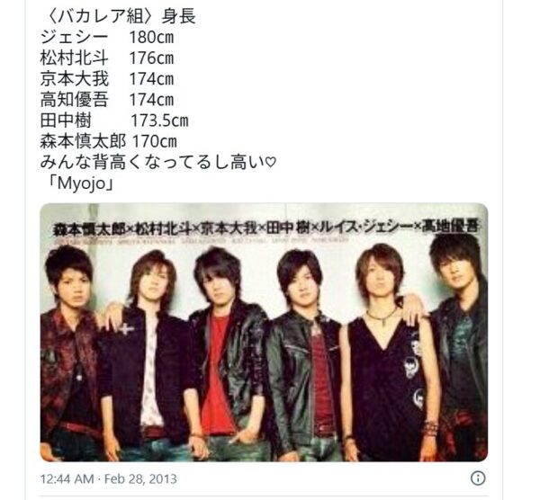 2014年のSixTONESが立って横並びの画像