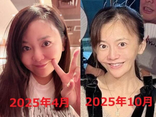 華原朋美の2025年4月と2025年10月の比較オリジナル画像